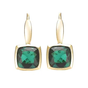 Bezel Set Emerald Earrings