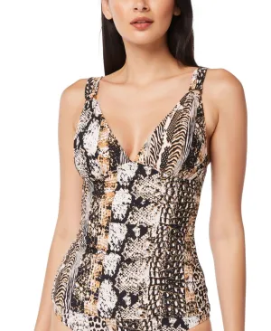 Bleu by Rod Beattie Animal-Print Halter Tankini Top RBWS22493