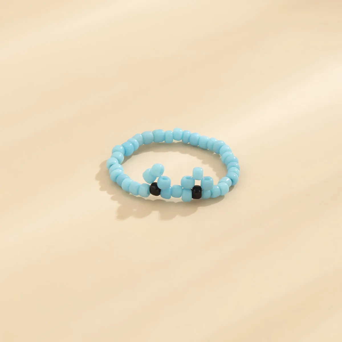 Blue Howlite Beaded Frog Stretch Ring