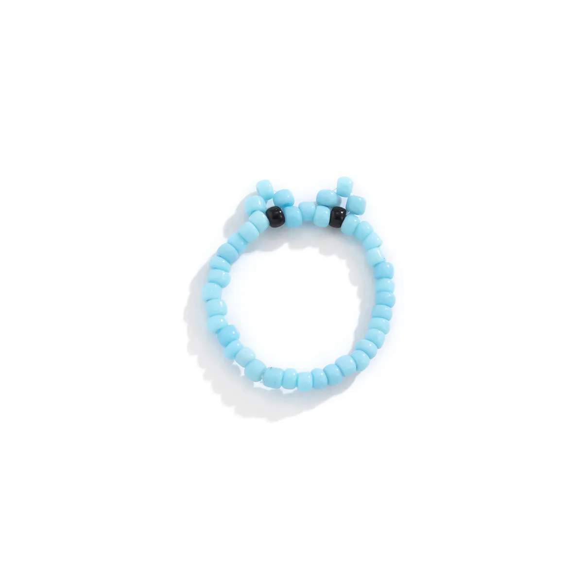 Blue Howlite Beaded Frog Stretch Ring