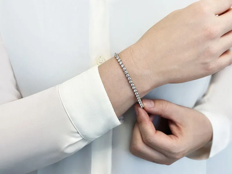 Captivating Shimmer Lab-Grown Diamond Tennis Bracelet with 1.91 ct.(finished) 2mm