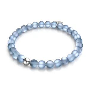 Carbonite | Silver | Mermaid Glass Bead Bracelet