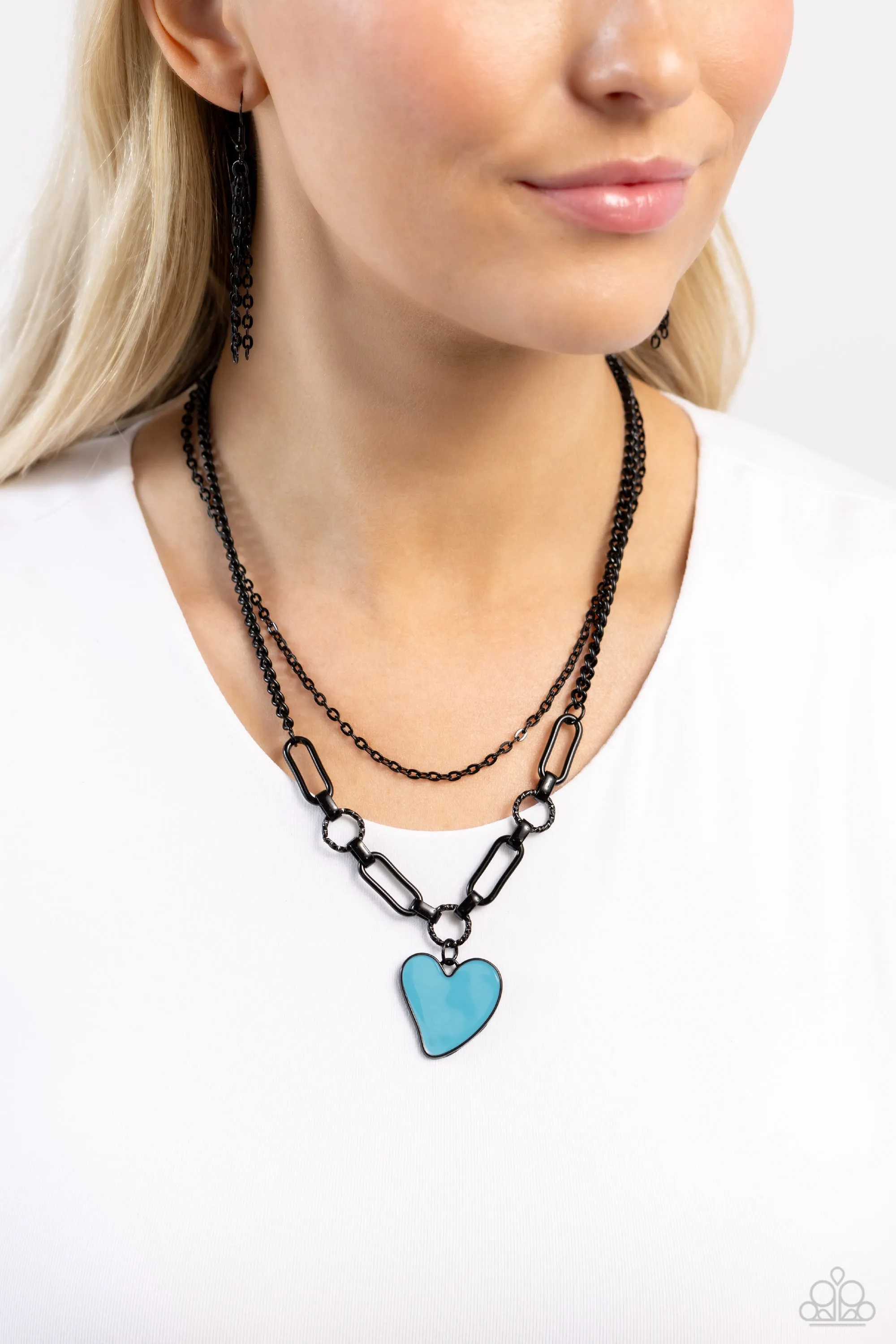 Carefree Confidence - Blue (Heart) Necklace