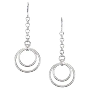 Chain with Hammered Rings Wire Earring