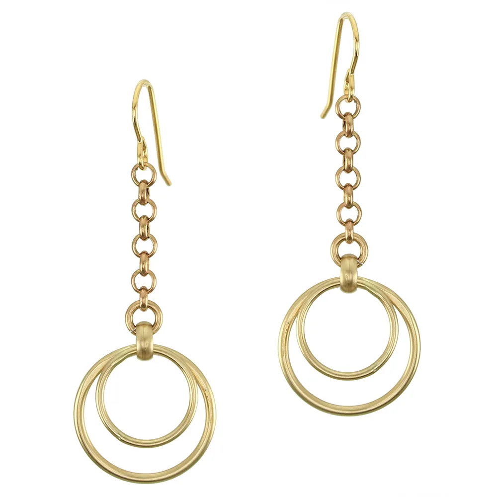 Chain with Hammered Rings Wire Earring
