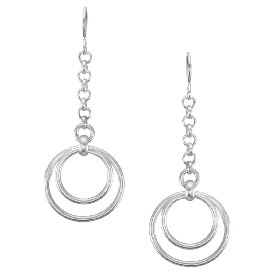 Chain with Hammered Rings Wire Earring