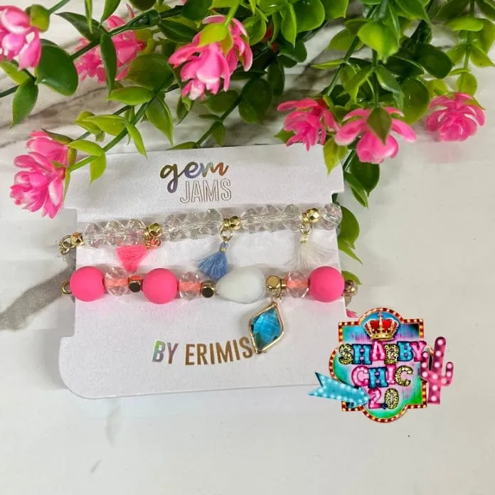 Children's Erimish BUBBLEGUM CARDED SET PINK LEMONADE bracelet