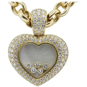 Chopard 18K Gold Happy Diamonds Heart Pendant & Chain