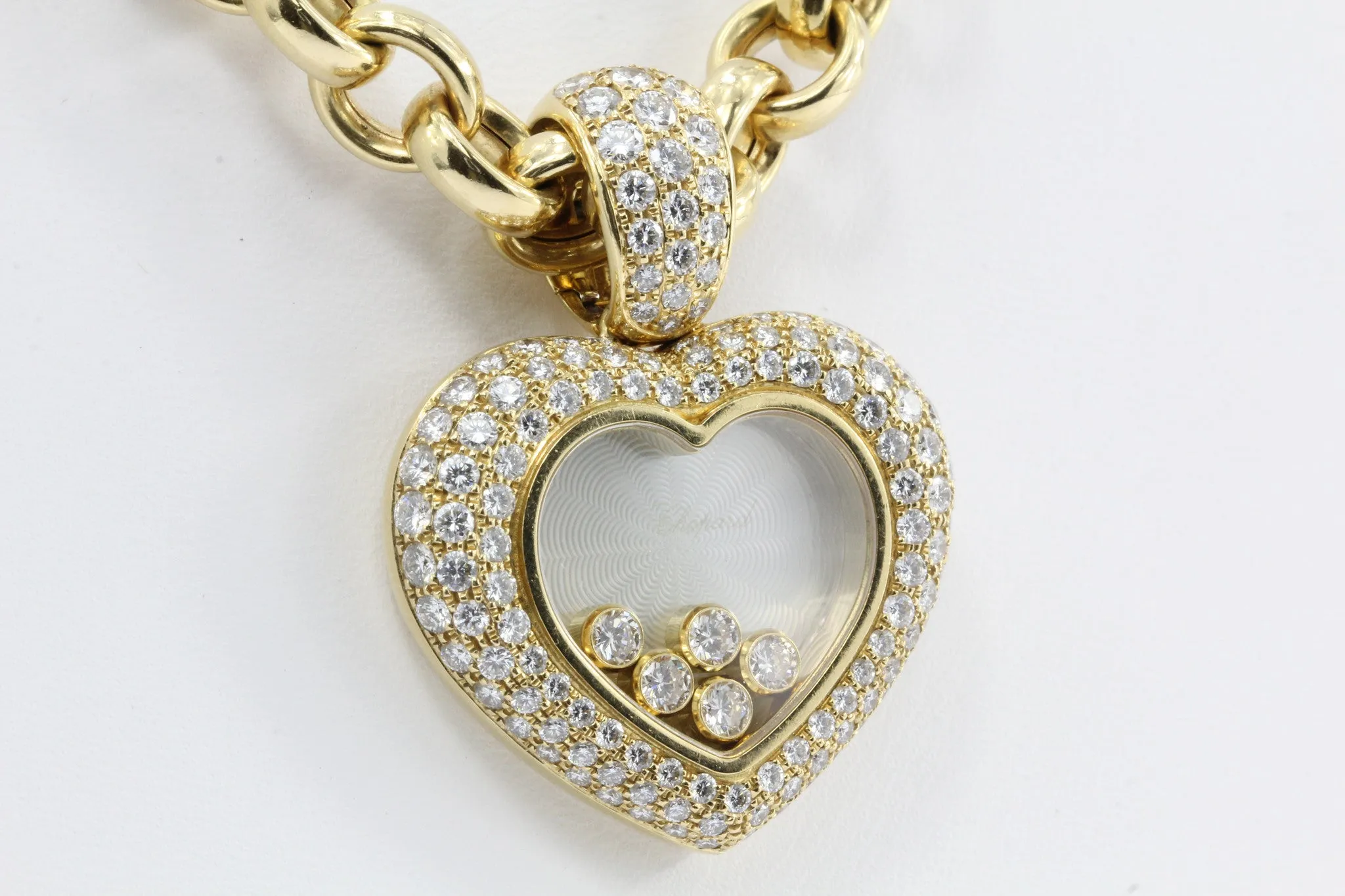 Chopard 18K Gold Happy Diamonds Heart Pendant & Chain