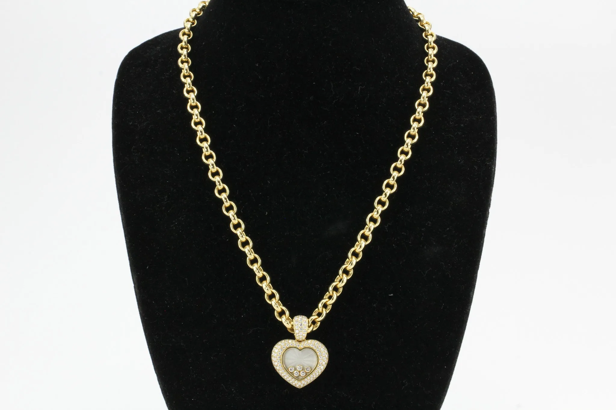Chopard 18K Gold Happy Diamonds Heart Pendant & Chain