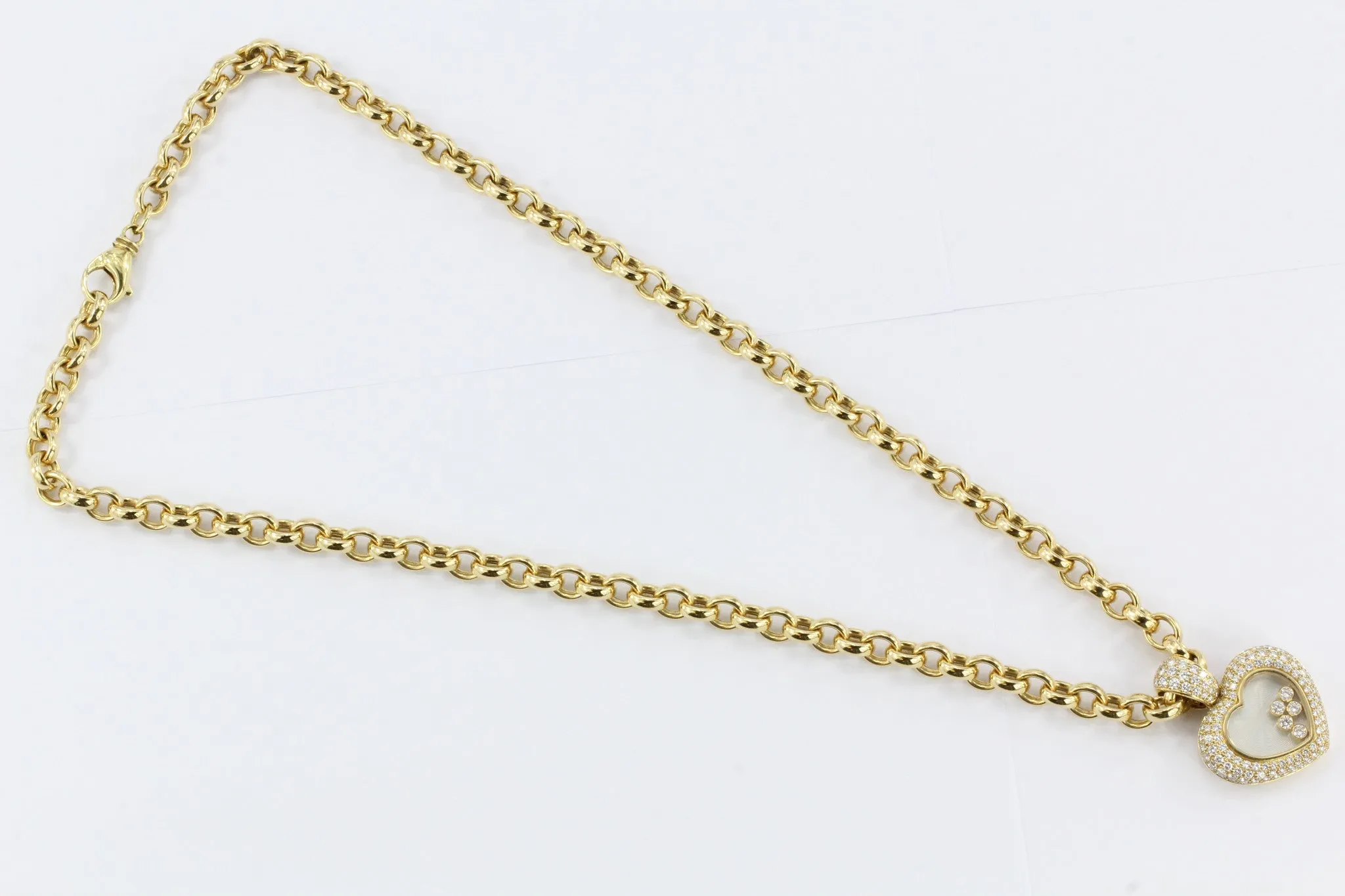 Chopard 18K Gold Happy Diamonds Heart Pendant & Chain