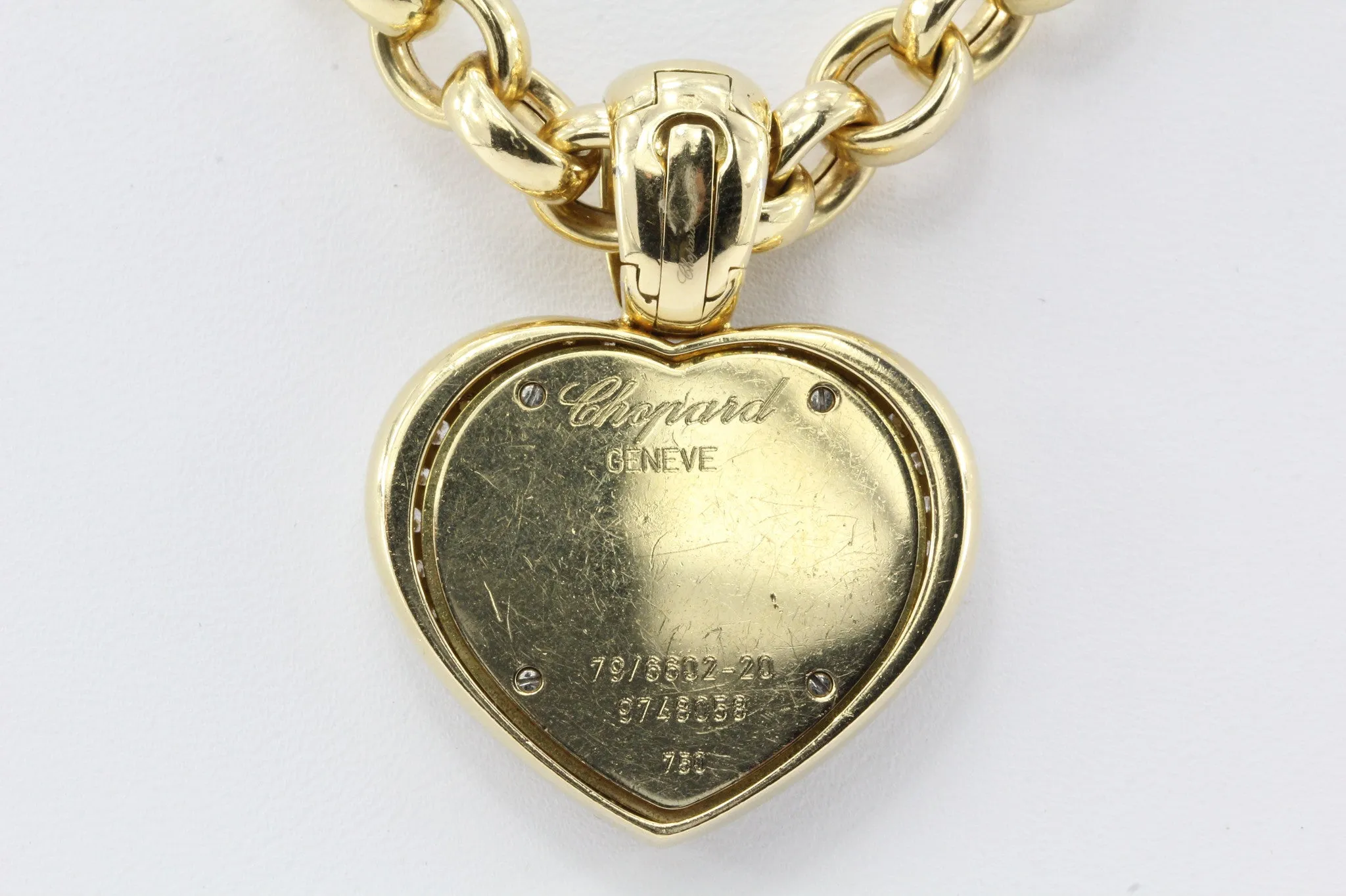 Chopard 18K Gold Happy Diamonds Heart Pendant & Chain