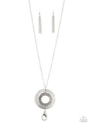 Circle Back to That Silver Paparazzi Lanyard Necklace