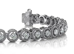 Circle Filigree Diamond Link Diamond Bracelet with 1.25 ct.(finished) 2.0mm