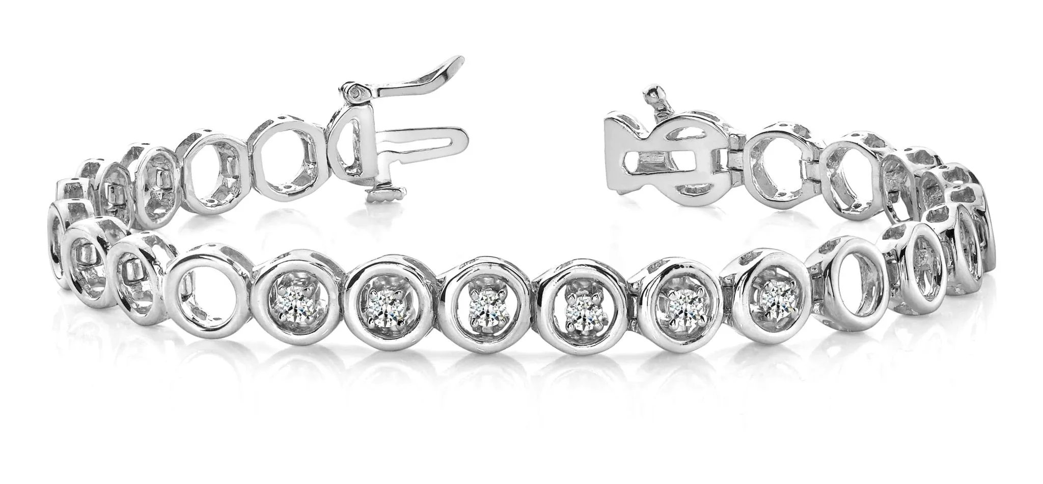 Circle Link Diamond Bracelet with 0.78 ct.(finished) 3.25mm