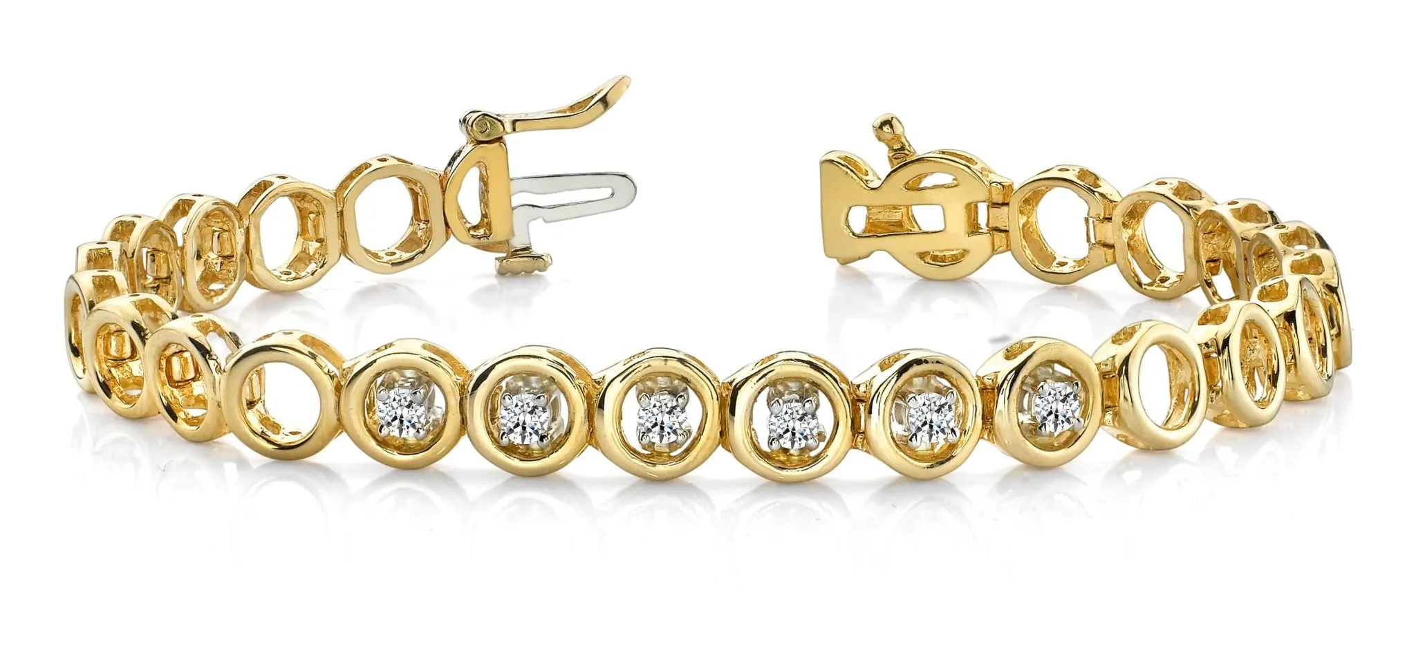 Circle Link Diamond Bracelet with 0.78 ct.(finished) 3.25mm