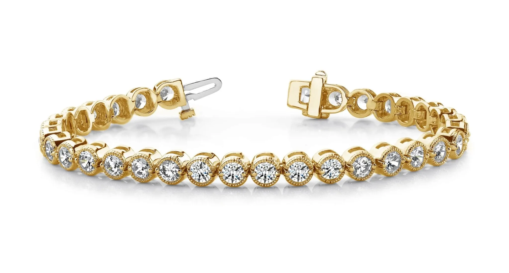 Circle Milgrain Diamond Bracelet with 4.94 ct.(finished) 3.2mm