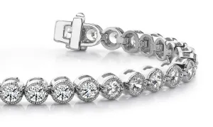 Circle Milgrain Diamond Bracelet with 4.94 ct.(finished) 3.2mm