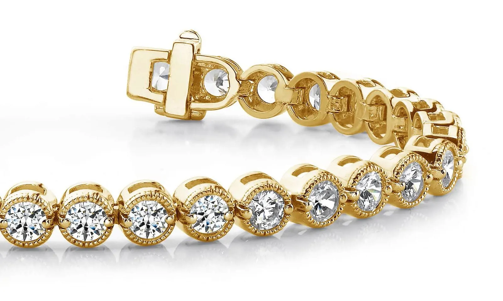 Circle Milgrain Diamond Bracelet with 4.94 ct.(finished) 3.2mm