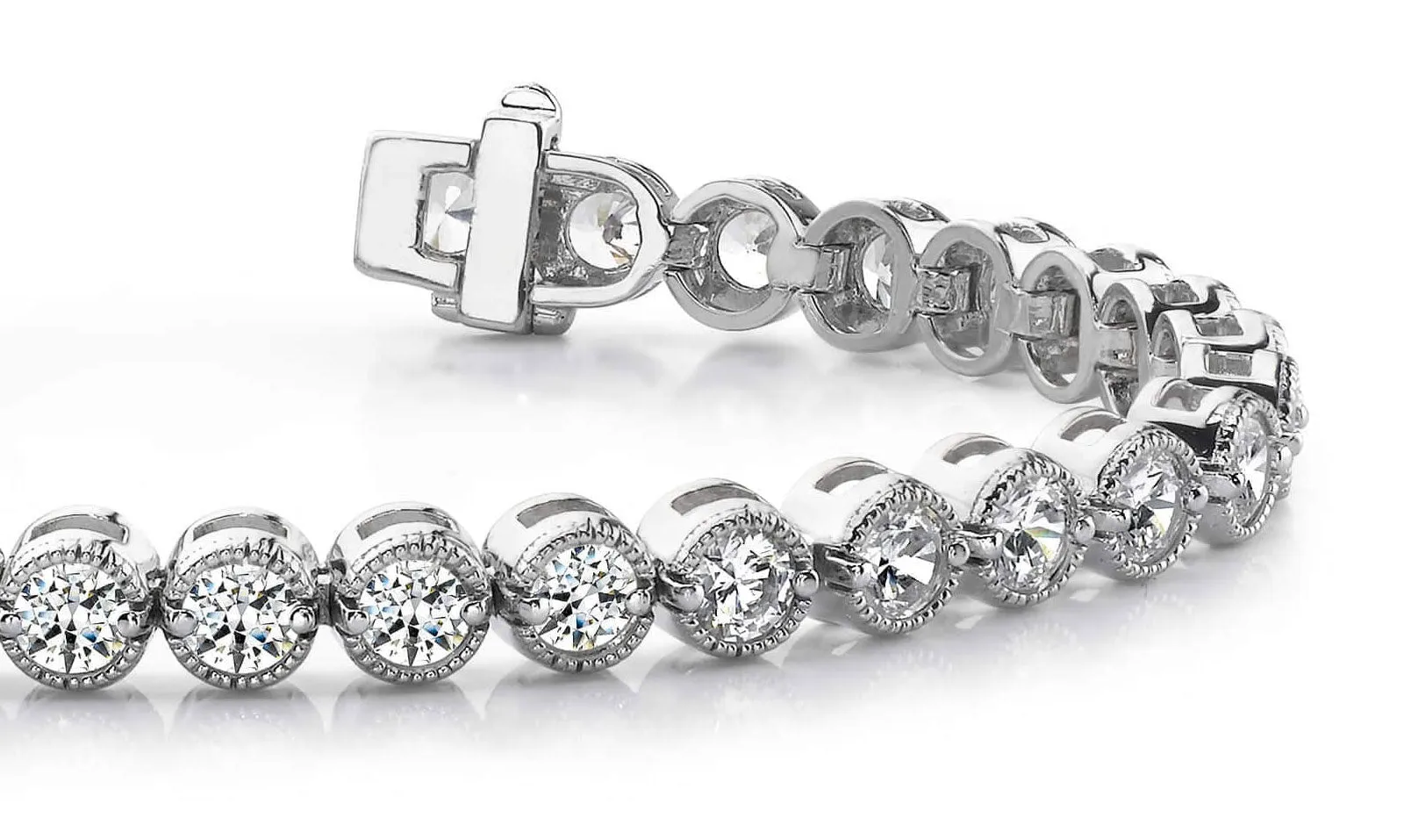 Circle Milgrain Diamond Bracelet with 4.94 ct.(finished) 3.2mm