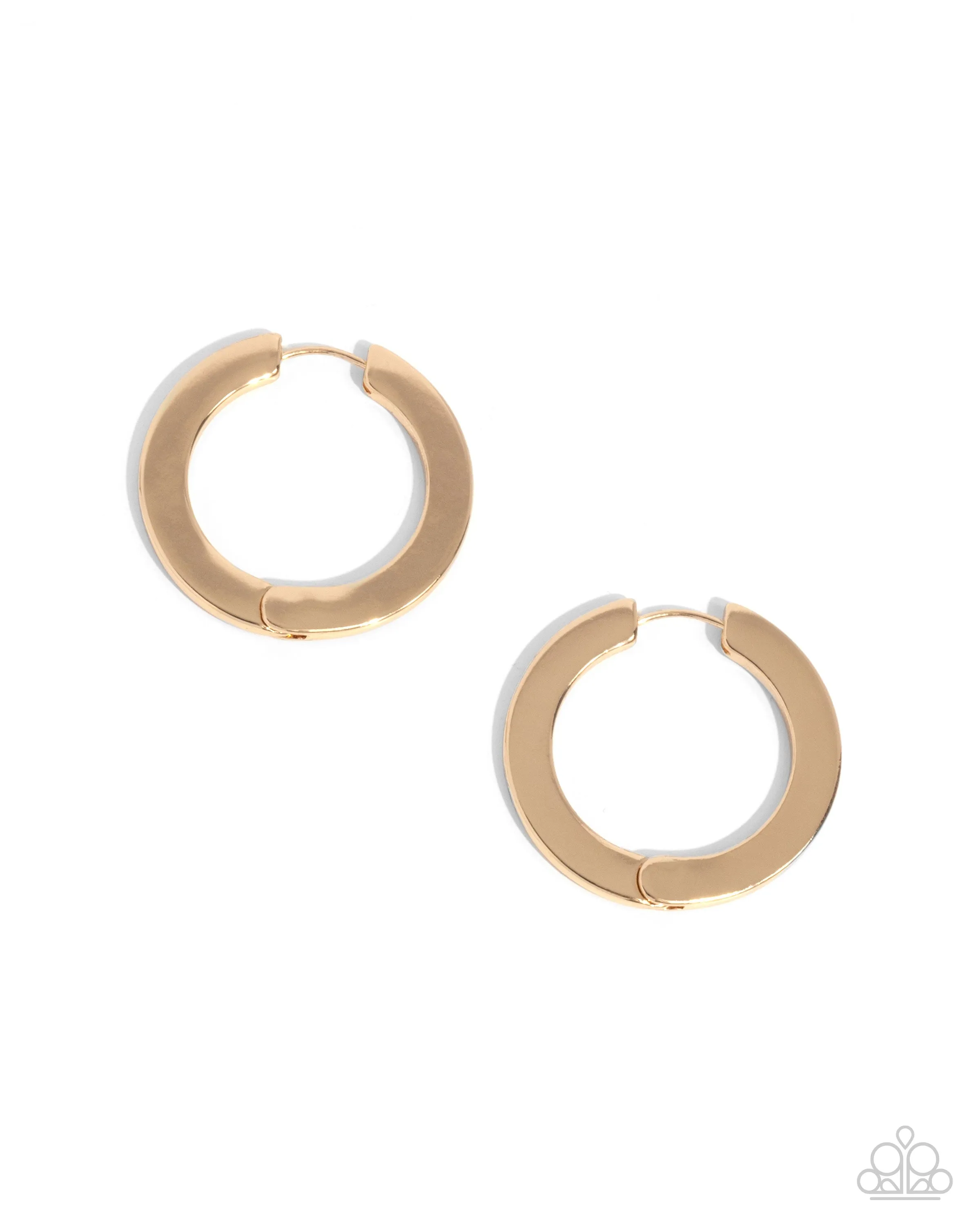 Circling Chariot - Gold - Paparazzi Hinge Hoop Earrings - October 2024 Possible Pop-Up Shop Exclusive