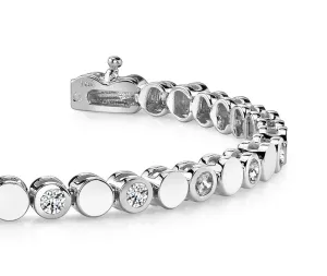 Classic Alternating Circle And Diamond Bracelet with 0.96 ct.(finished) 2.25mm