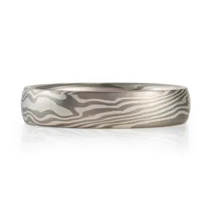 Classic Mokume Wedding Band in Smoke
