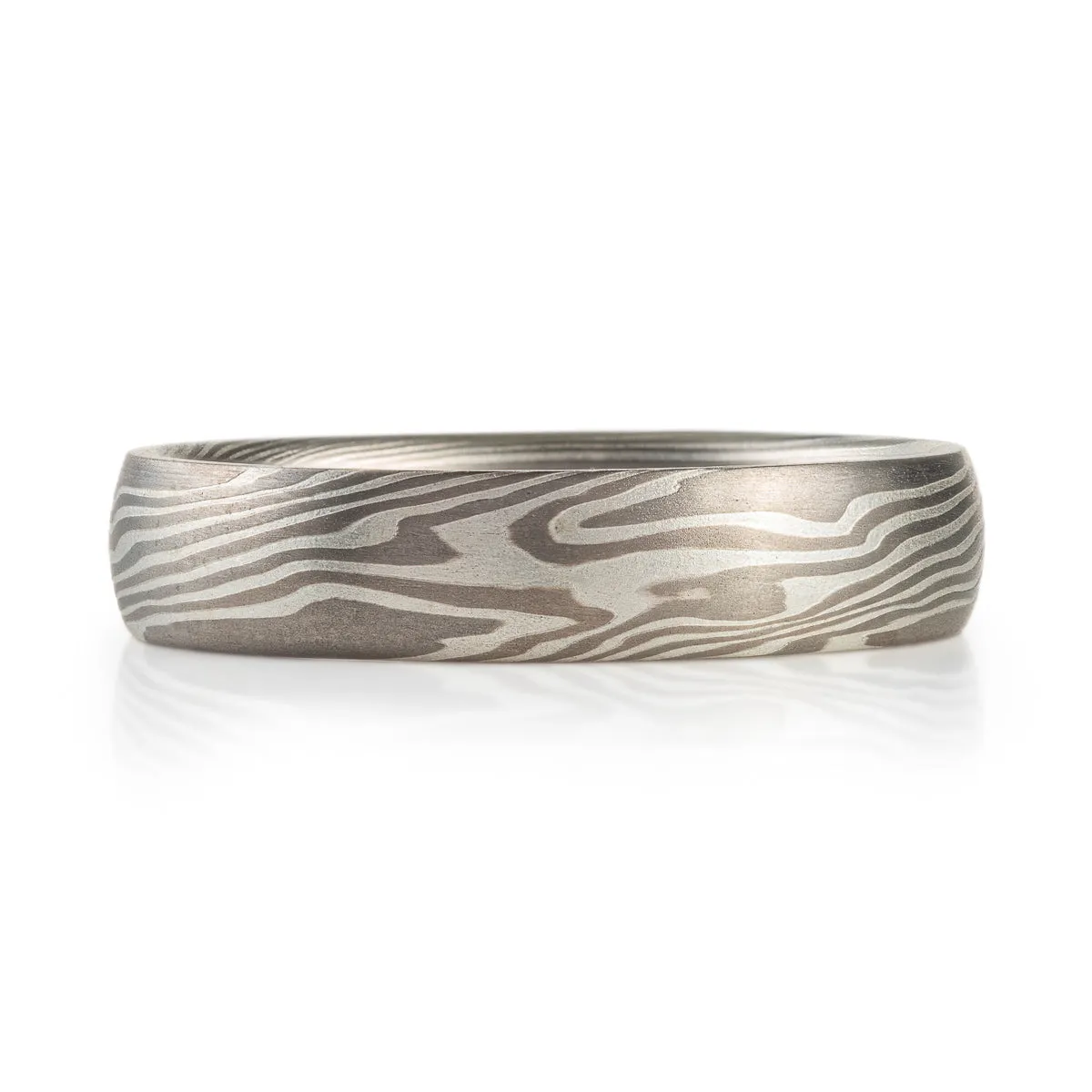 Classic Mokume Wedding Band in Smoke