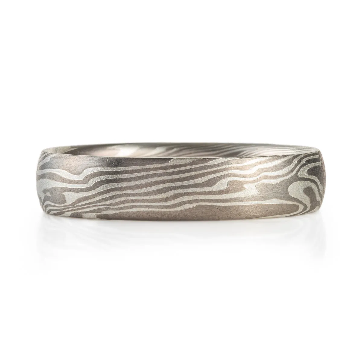 Classic Mokume Wedding Band in Smoke