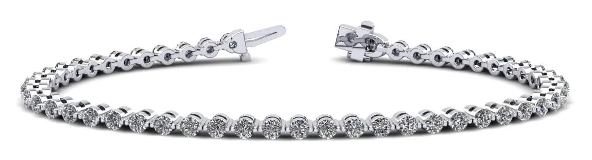 Classic Prong Set Lab-Grown Diamond Tennis Bracelet with 4.80 ct.(finished) 3.25mm