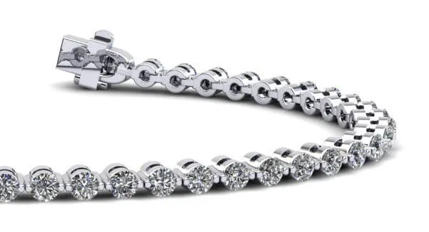 Classic Prong Set Lab-Grown Diamond Tennis Bracelet with 4.80 ct.(finished) 3.25mm