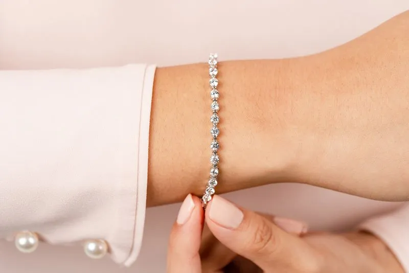 Classic Prong Set Lab-Grown Diamond Tennis Bracelet with 4.80 ct.(finished) 3.25mm