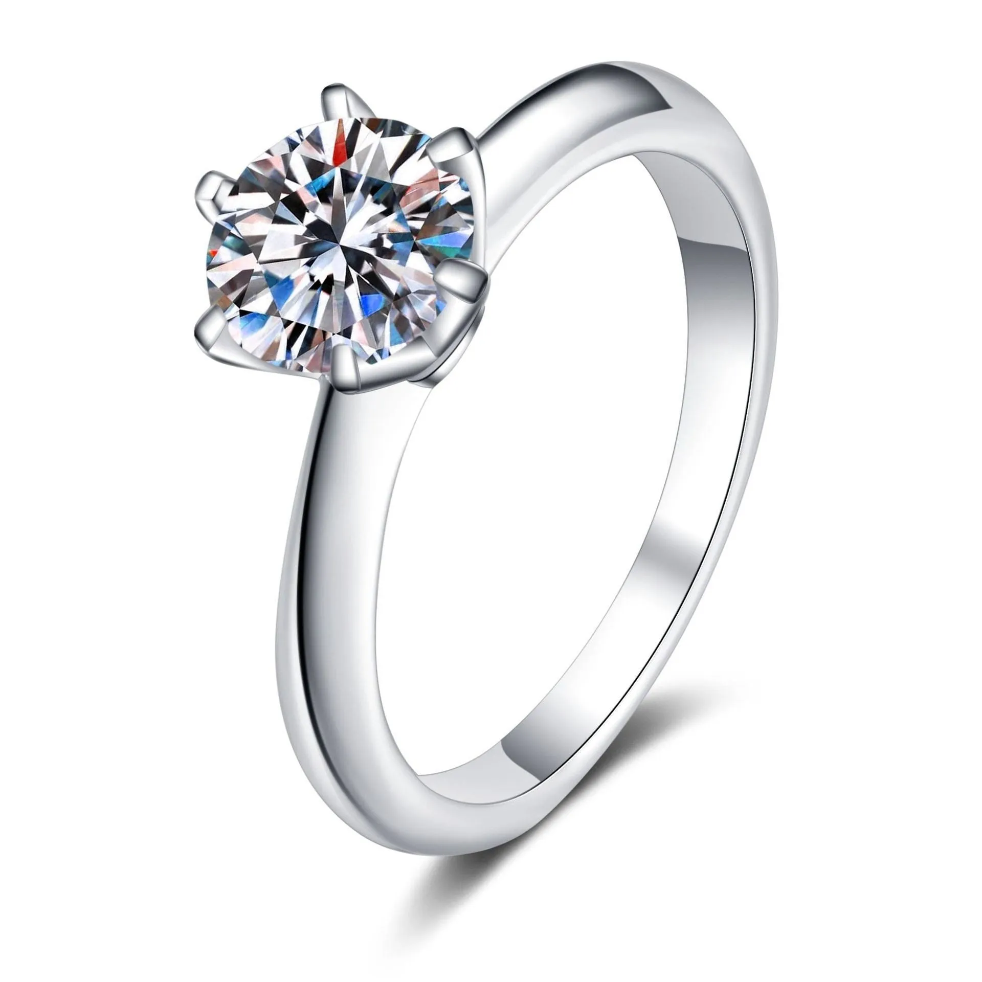 Classic Solitaire Moissanite Engagement Ring-RM003
