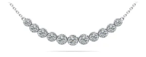 Classic Strand Necklace With Graduated Diamonds And Diamond Chain  with 2.07 ct.(finished)