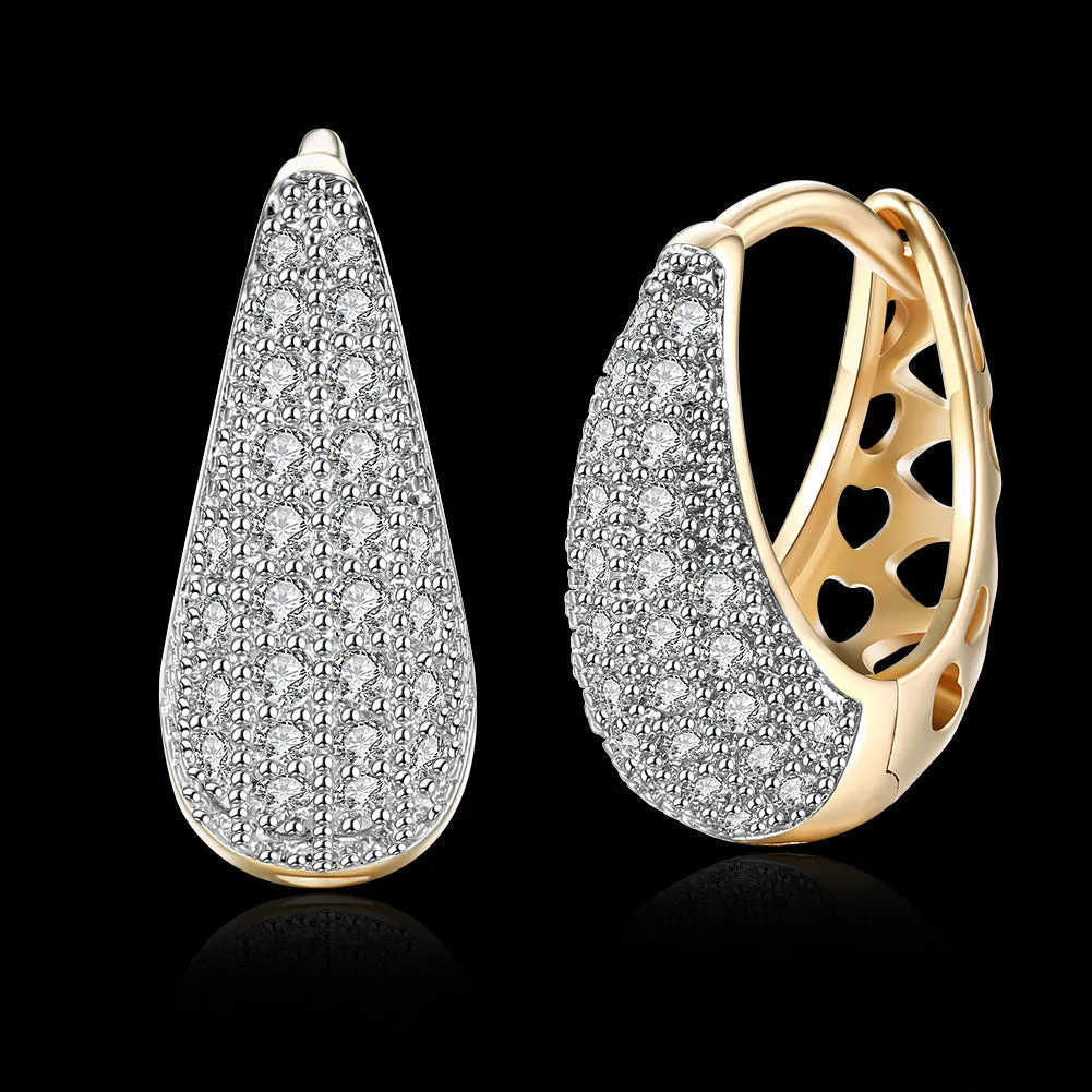 Classic Teardrop Huggie Earring in 18K Gold Plated
