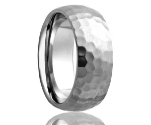 Cobalt Dome Hammer Finish Ring