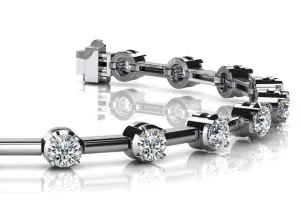 Column Link Round Lab-Grown Diamond Bracelet with 2.00 ct.(finished) 3.0mm