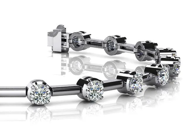 Column Link Round Lab-Grown Diamond Bracelet with 2.00 ct.(finished) 3.0mm