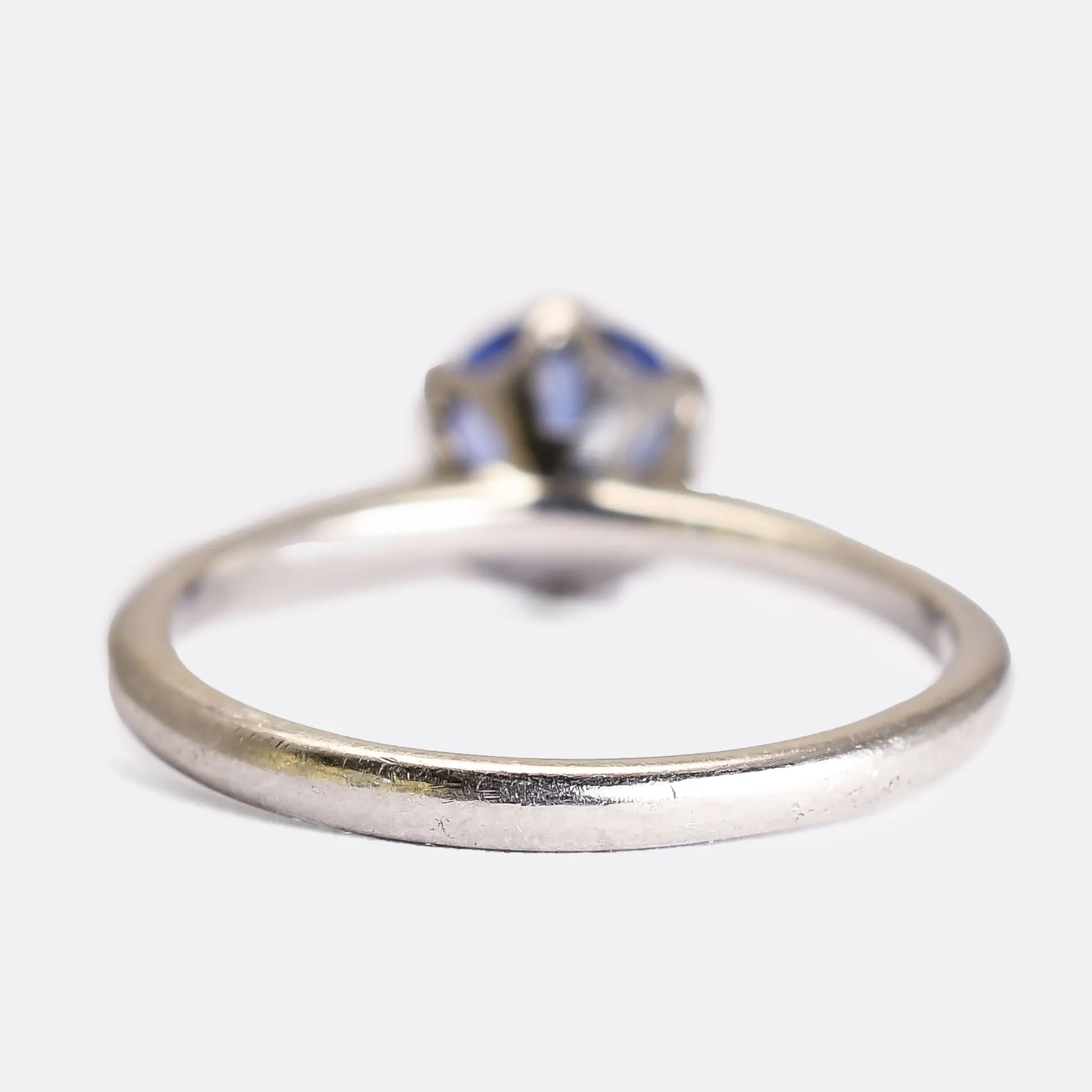 Contemporary Platinum 1ct Tanzanite Solitaire Ring
