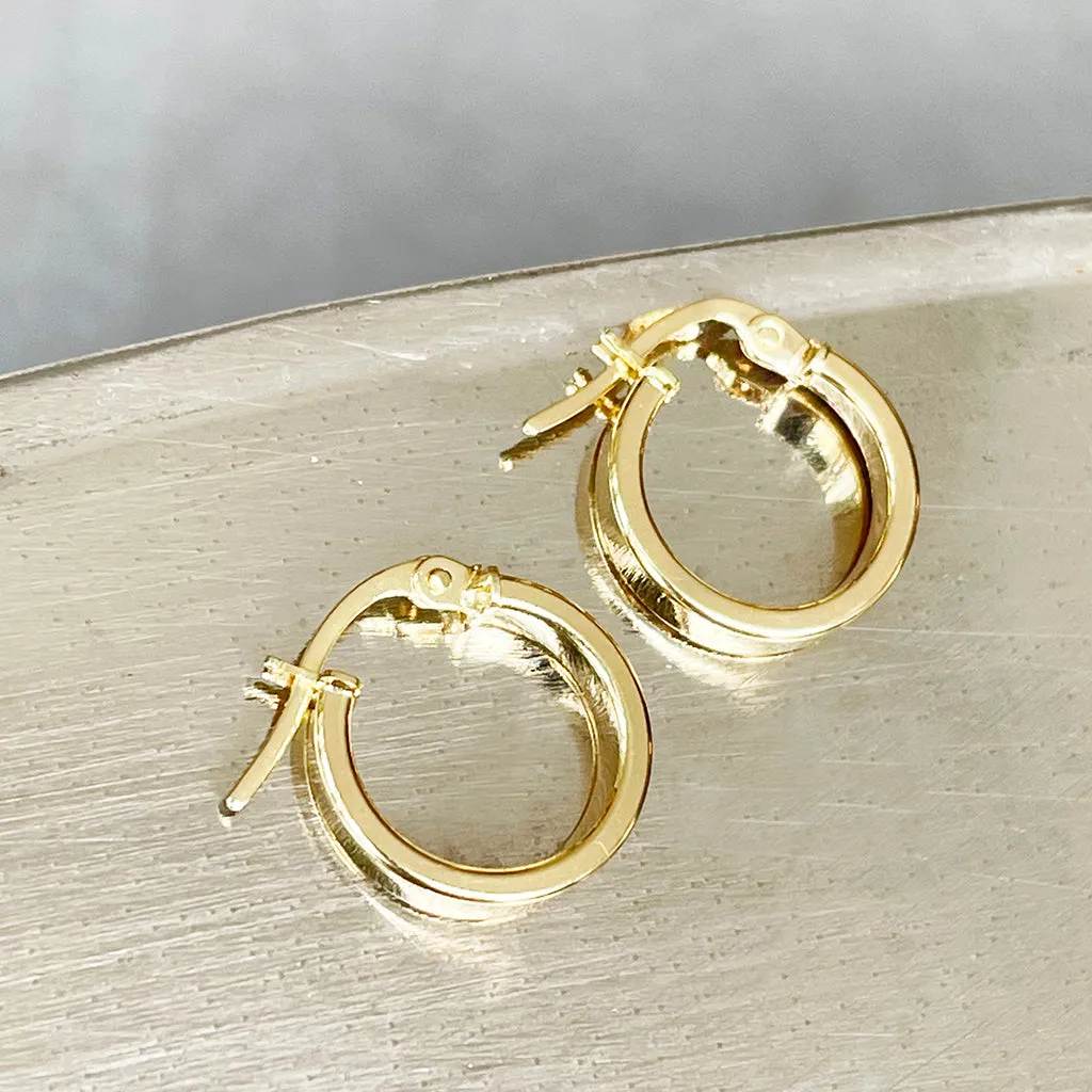 Contemporary Solid Flat Fronted Hoops 12mm