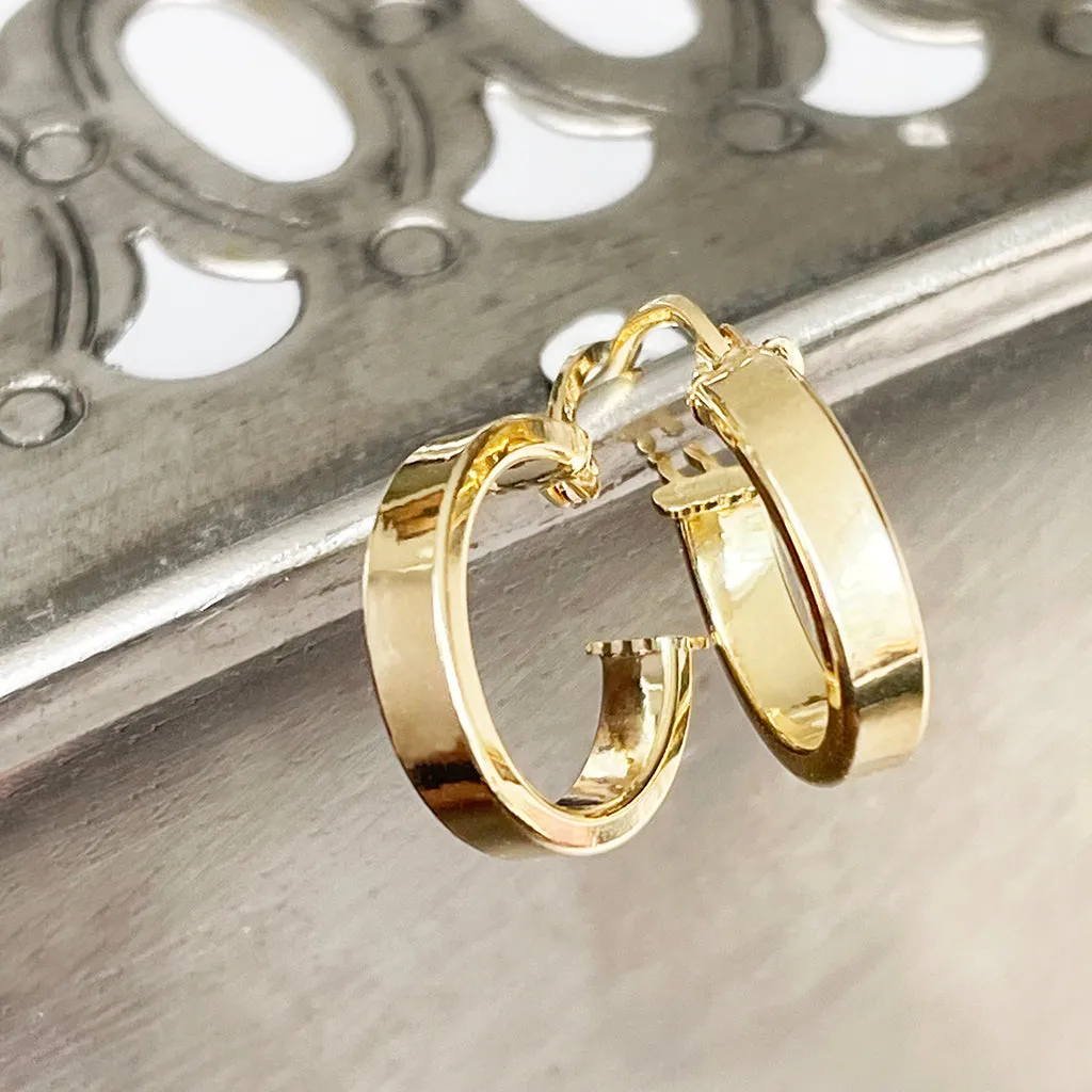 Contemporary Solid Flat Fronted Hoops 12mm