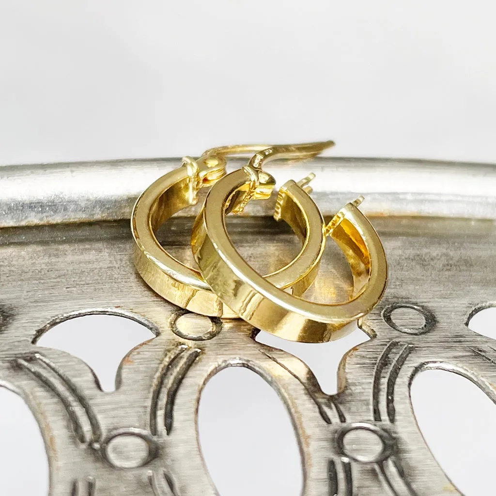 Contemporary Solid Flat Fronted Hoops 12mm