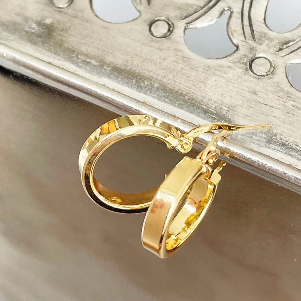 Contemporary Solid Flat Fronted Hoops 12mm