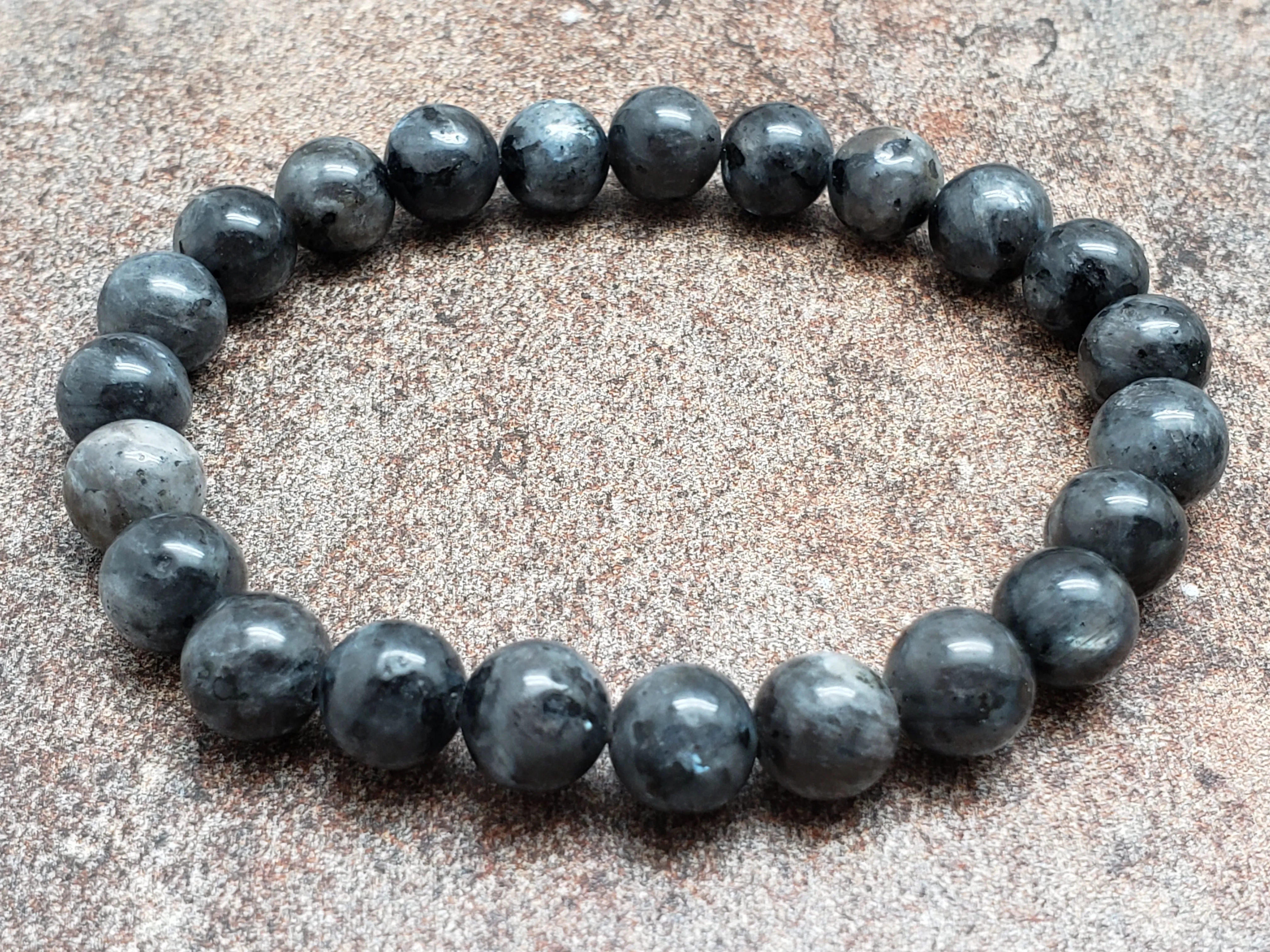 Count of 5 Labradorite Larvikite Bracelets, 7 inch