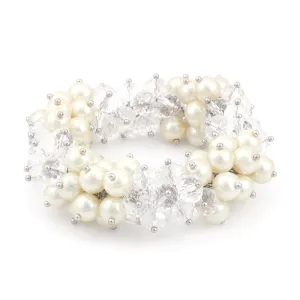 CREAM PEARL STRETCH BRACELETS #HNB21411 CREAM (TB11/B485)