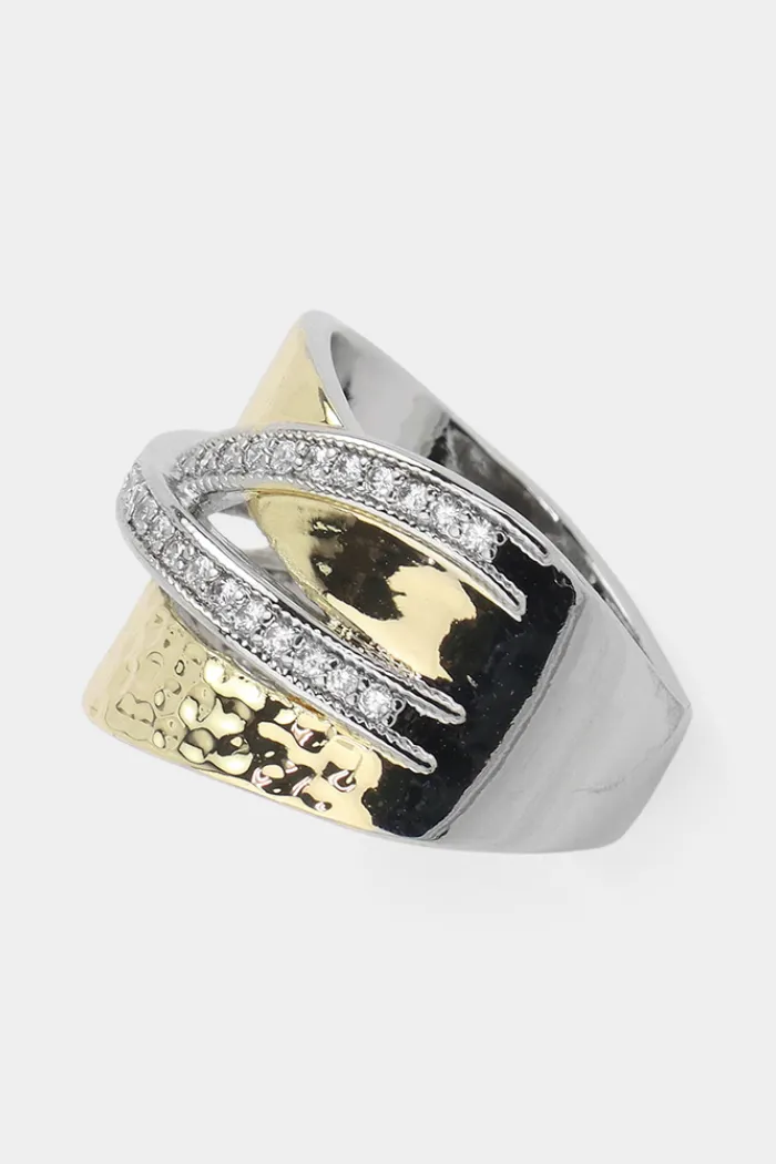 Crisscross CZ Ring