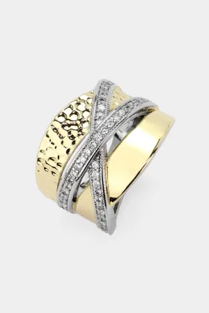 Crisscross CZ Ring
