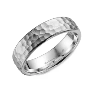 CrownRing (6mm) Gold Frosted Hammered Band (Rose, White, Yellow)