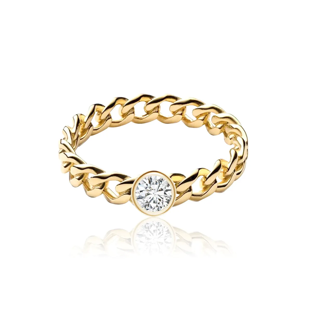 Cuban Bezel Diamond Ring