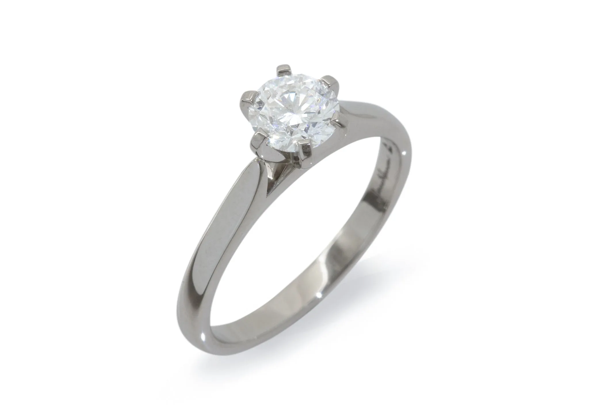 Custom Diamond Cathedral Set Engagement Ring, Platinum